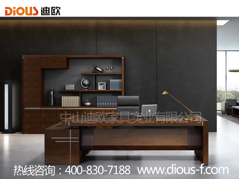 辦公家具實(shí)木貼皮班臺(tái)