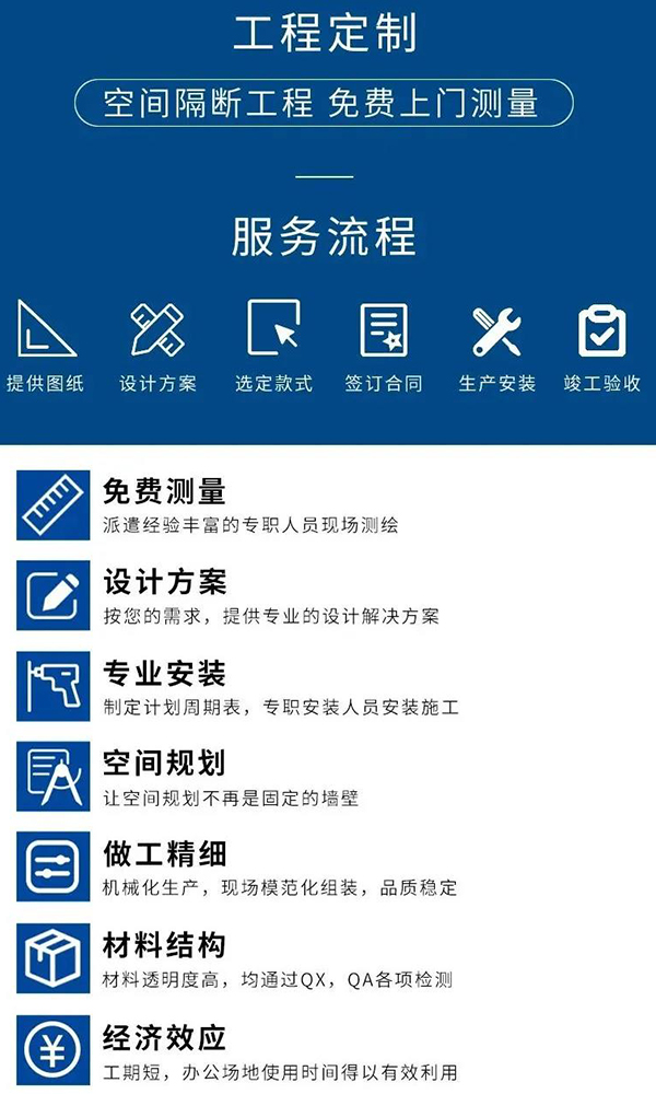 辦公空間隔斷工程定制