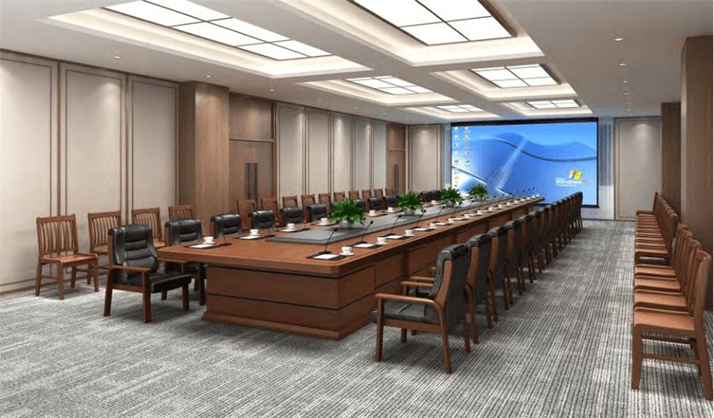 公司企業(yè)大會(huì)議室長(zhǎng)形會(huì)議臺(tái)